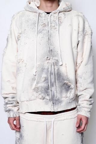 LES SIX / 70 degree exploded hoodie - white