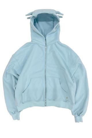BIO / FADED MONSTER ZIP HOODIE- l.blue - 乱痴気LANTIKI BIO / FADED MONSTER ZIP HOODIE- l.blue - 乱痴気LANTIKI