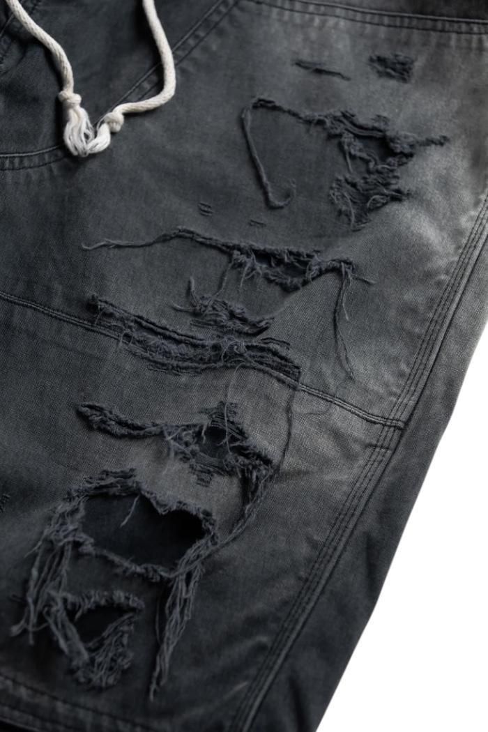 ANACHRONORM / AN355-D DOUBLE KNEE DAMAGED PAINTER SHORT PANTS 
