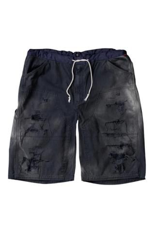 ANACHRONORM / AN355-D DOUBLE KNEE DAMAGED PAINTER SHORT PANTS - black