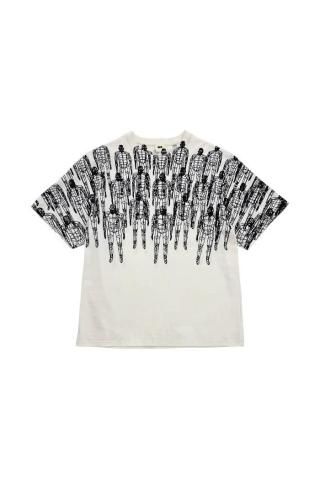 BIO / OVERPRINTED TEE HUMAN - natural