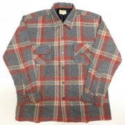 １９６０ 年代製　ＵＳＡ　Vintage　JAMES WELLS　ヴィンテージ　ジェームスウェルズ　ウール　チェック　ボードシャツ　カラー：青／茶／灰／乳／ 色系　表記サイズ：Ｌ　日本製
