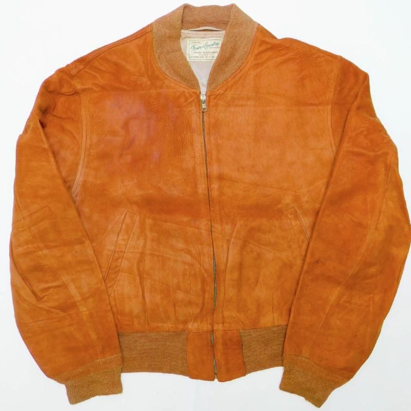 60s スエードジャケット/レザージャケット USA製 キャメル クラウンジップ 60s スエードジャケット/レザージャケット USA製 キャメル クラウン