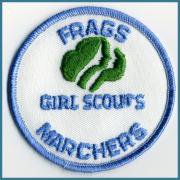 U.S.A. 1970's~ ビンテージ デッドストック 刺繍 ワッペン FRAGS girl scouts marchers　 （ 直径 ）75ミリ