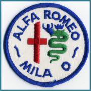 U.S.A. 1970's〜 ヴィンテージ 刺繍 ワッペン ALFA ROMEO MILANO（MIRANOのN文字ぬけ不良）（直径）77 ミリ