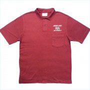 1980's U.S. 製　CRYSTAL SPRINGS　ポリエステル ボーリングシャツ　ARCADIA LANES　カラー：ワインレッド／ホワイト 系　サイズ：Ｍ