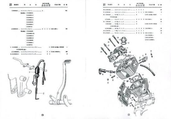 CD105カブエンジン　C102 スーパーカブ C100 C102 C105 CD105 パーツリスト 復刻版 - 日本