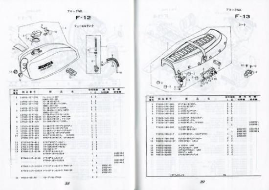 CB400 FOUR 1/2パーツリスト復刻版 ホンダ HONDA CB400Four