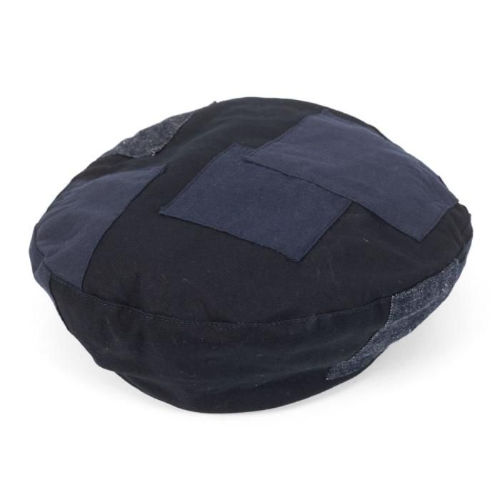 LAULHÈRE パッチワーク ベレー帽 グレー パッチワークベレー