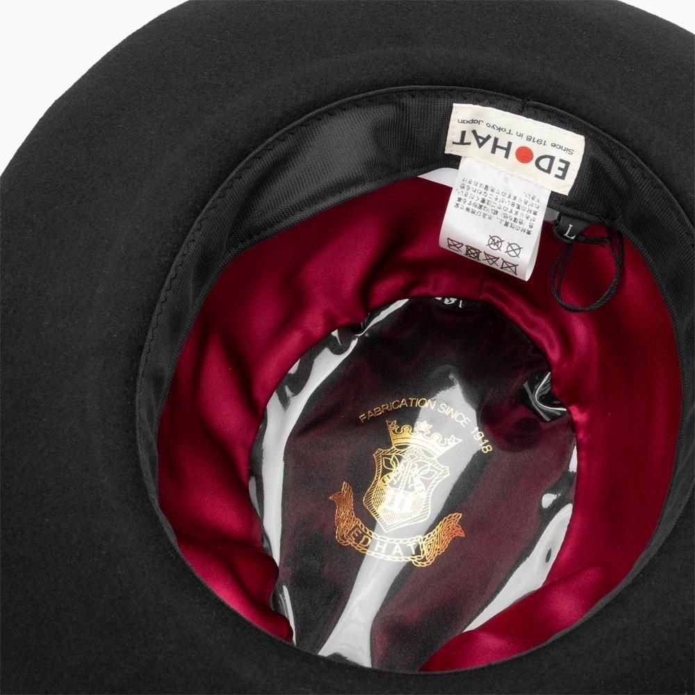 ミハラヤスヒロ 刺繍 ウール 中折れ ハット ブラック 帽子 中古・古着通販】Maison MIHARA YASUHIRO (メゾン ミハラ ヤスヒロ