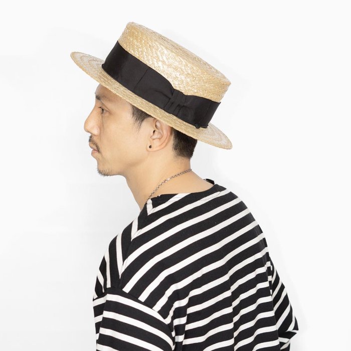 カンカン帽 メンズ 紳士 夏 FUJIHAT フジハット 日本製 ボーターハット 