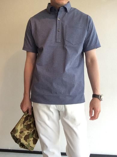 ボタンダウンポロ パープリッシュグレー メンズｌ Button Down Polo