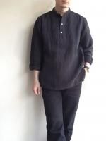 ƥɥͥ󥷥 㥳륰졼 antiqued linen work shirt charcoalgreyDjangoAtour ANOTHERLINE