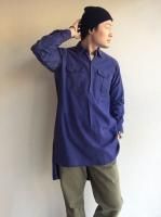 1950ǯե󥹤Υ 1950's French Work Shirt with ceramic Button Blue