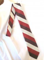 Silk Repp Tie,　Brown Burdundy Cream／Workers