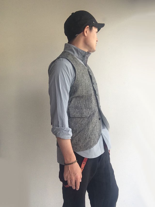 WORKERS HEAVYLINEN VEST lightgrey／DjangoAtour - マメチコ Fashion