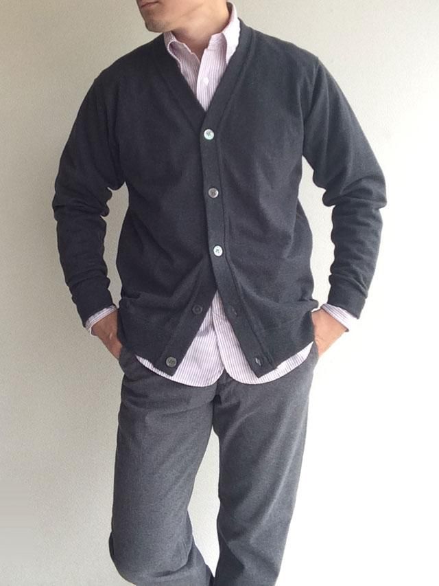 FC Knit, Medium Weight, Cardigan Chacoal／Workers - マメチコ