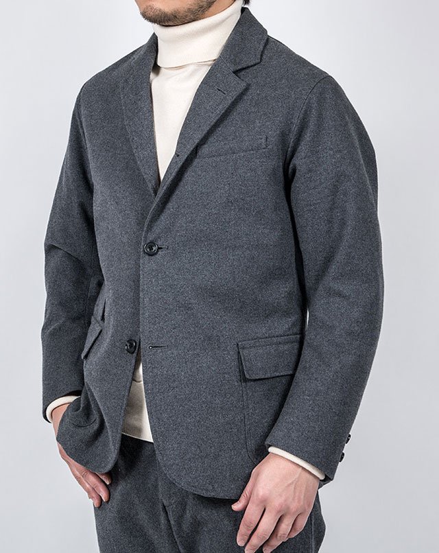 Maple Leaf Jacket Cotton Flannel, Grey／Workers - マメチコ Fashion