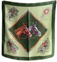 1980ǯե 륯ա꡼ 1980's French Silk Scarf  Green