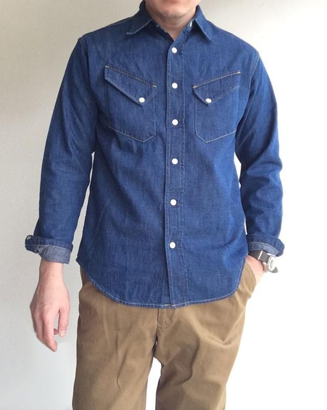 Western Shirt, 8 oz Indigo denim, Washed／Workers - マメチコ