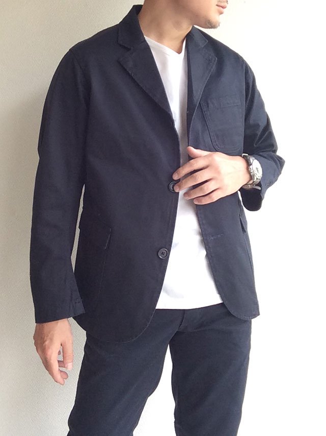 Lounge Jacket Navy Chino／Workers - マメチコ Fashion and Vintage 通販