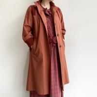 1980's French Rare Pattern Half Sleeve Coat Dark Orange