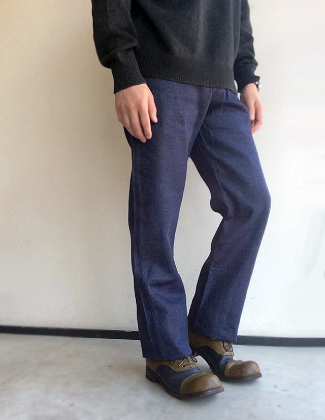 1960年代イギリス刑務所の囚人用デニムパンツ 1960 S Dead Stock British Prisoner S Denim Trousers W 34 Indigo マメチコ Fashion And Vintage 通販