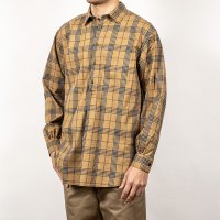 【20％OFF】Grandpa Shirt, Beige Check／Workers