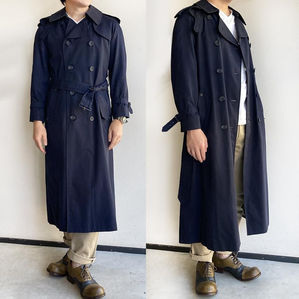 1980's Canada trench Coat by Aquascutum Navy 80年代アクアスキュー