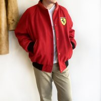1980-1990's British Wool Melton  Leather Blouson for Ferrari Racing Team Redե顼졼󥰥Υ֥륾
