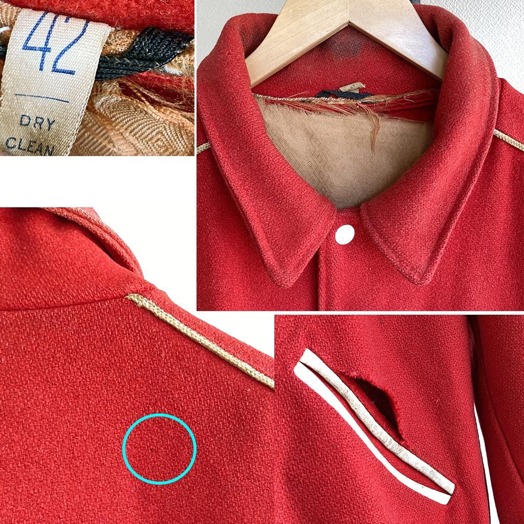 1950年代アメリカ製カークラブコート赤 1950's Sports Coat 1950年代アメリカ製カークラブコート赤 1950's Sports Coat