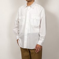 【2022年春夏新作】Big Safari Shirt, White Broadcloth　Sサイズ／Workers