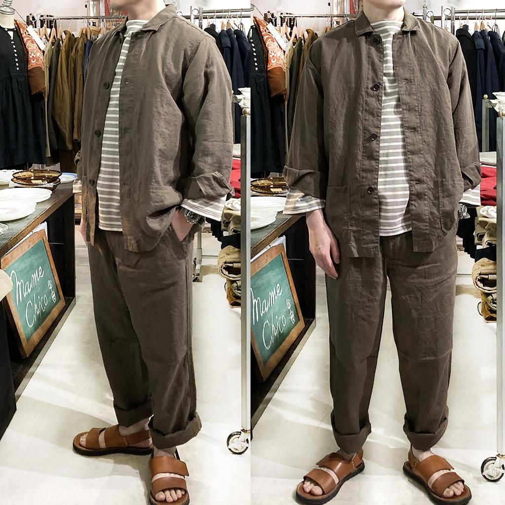 FWP Trousers, Brown Linen Mサイズ／Workers - マメチコ