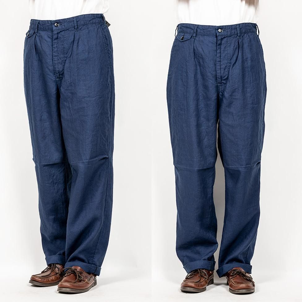FWP Trousers, Indigo Linen/Workers - マメチコ Fashion and FWP Trousers, Indigo Linen/Workers - マメチコ Fashion and