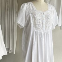 1970年代アメリカの刺しゅうコットンドレス 1970's U.S Embroidered Cotton Dress White