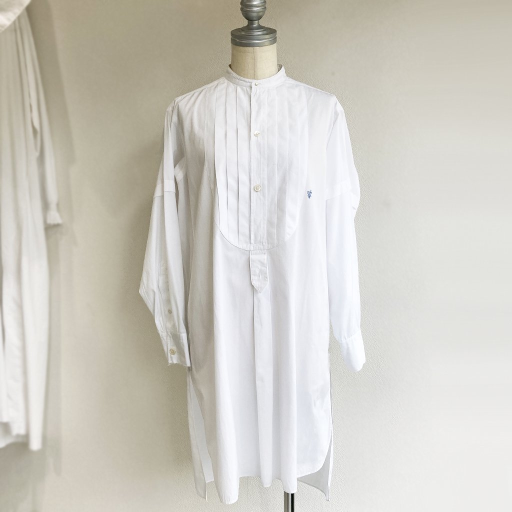 1900-1920年代フランスアンティーク コットンイブニングシャツ 1900-1920's Antique French Cotton  Evening Shirt White - マメチコ Fashion and Vintage 通販
