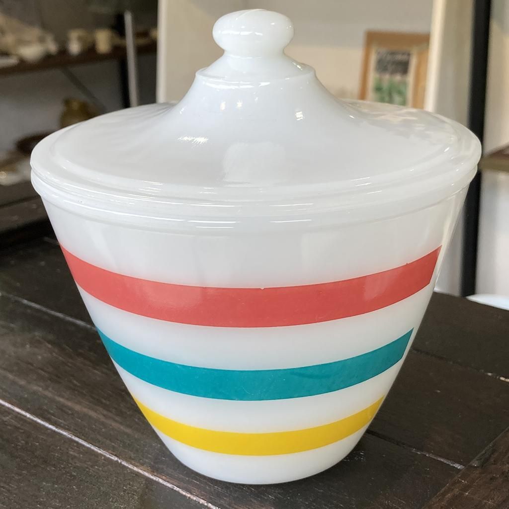 Fire King  ファイヤーキング　Grease jar グラスジャー Fire King ファイヤーキングGrease jar グラスジャー