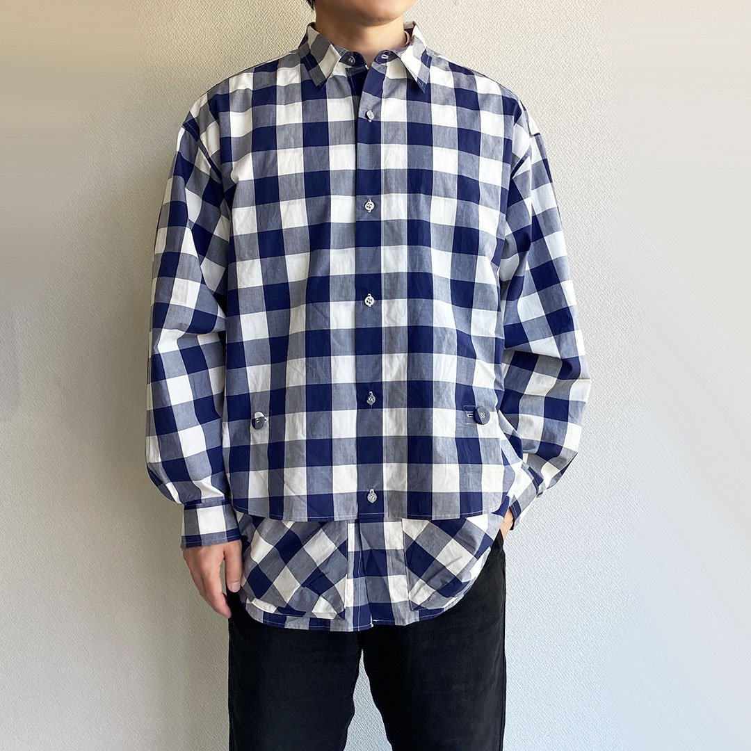 NEWSPAPER SHIRT OFF×NAVY／COMFY OUTDOOR GARMENT - マメチコ Fashion and Vintage 通販