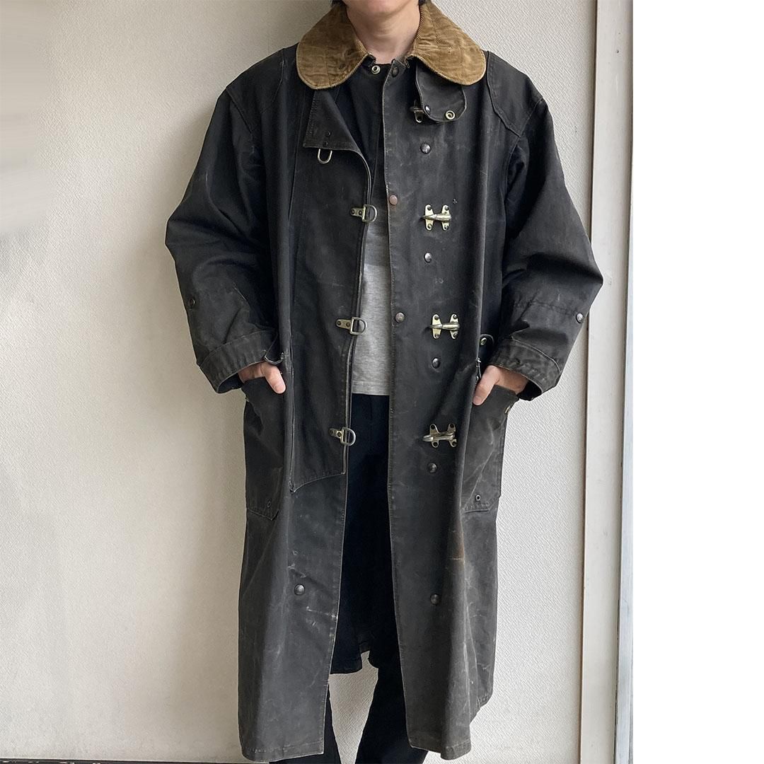 1960's U.S Black Duck Fireman Coat Fade Black × Camel 1960 1960's U.S Black Duck Fireman Coat Fade Black × Camel 1960