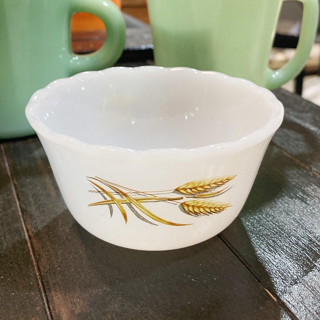 ファイヤーキング　ウィート　カップソーサープレート カスタードカップ ウィート 1962年～1966年製造 Fire-king