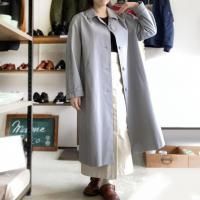 1980ǯ衼åɥ쥹 쥤å֥롼1980's Euro Rare Design Dress Coat Grayish Blue
