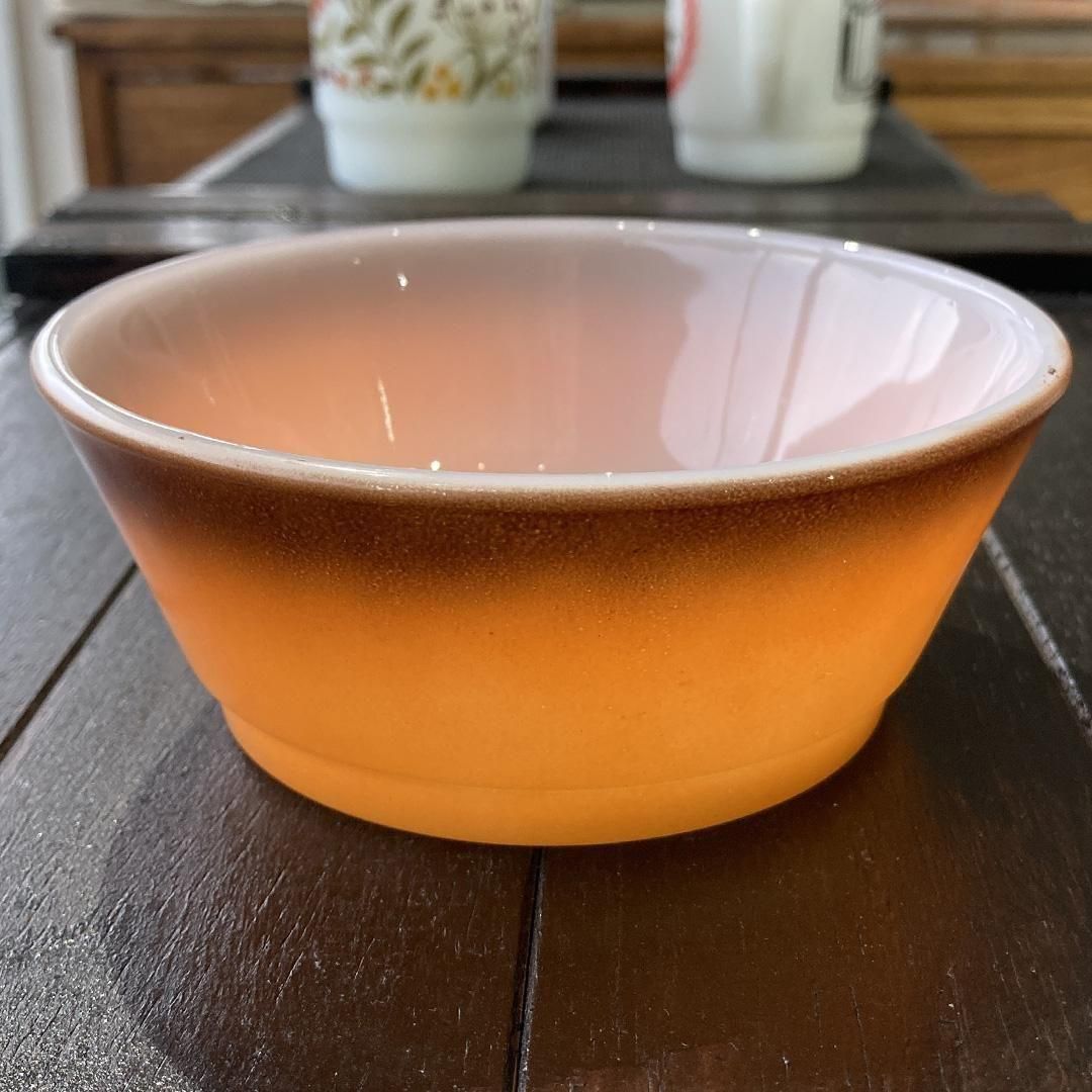 シリアルボウルオレンジ～茶 1960年代～1976年製造 Fire-king
