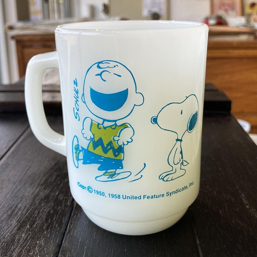 ファイヤーキングチャーリーブラウンベースボウル ピーナッツ生誕70周年記念] スタッキングマグ＆レザーコースター