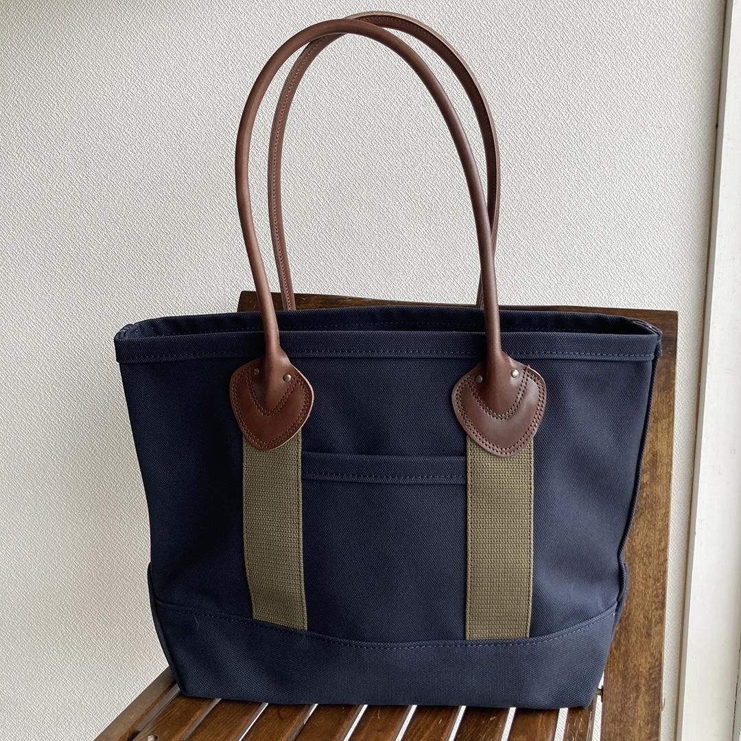 バッグ Workers Leather Handle Tote Bag Navy Workers Leather Handle Tote Navy - マメチコ Fashion and