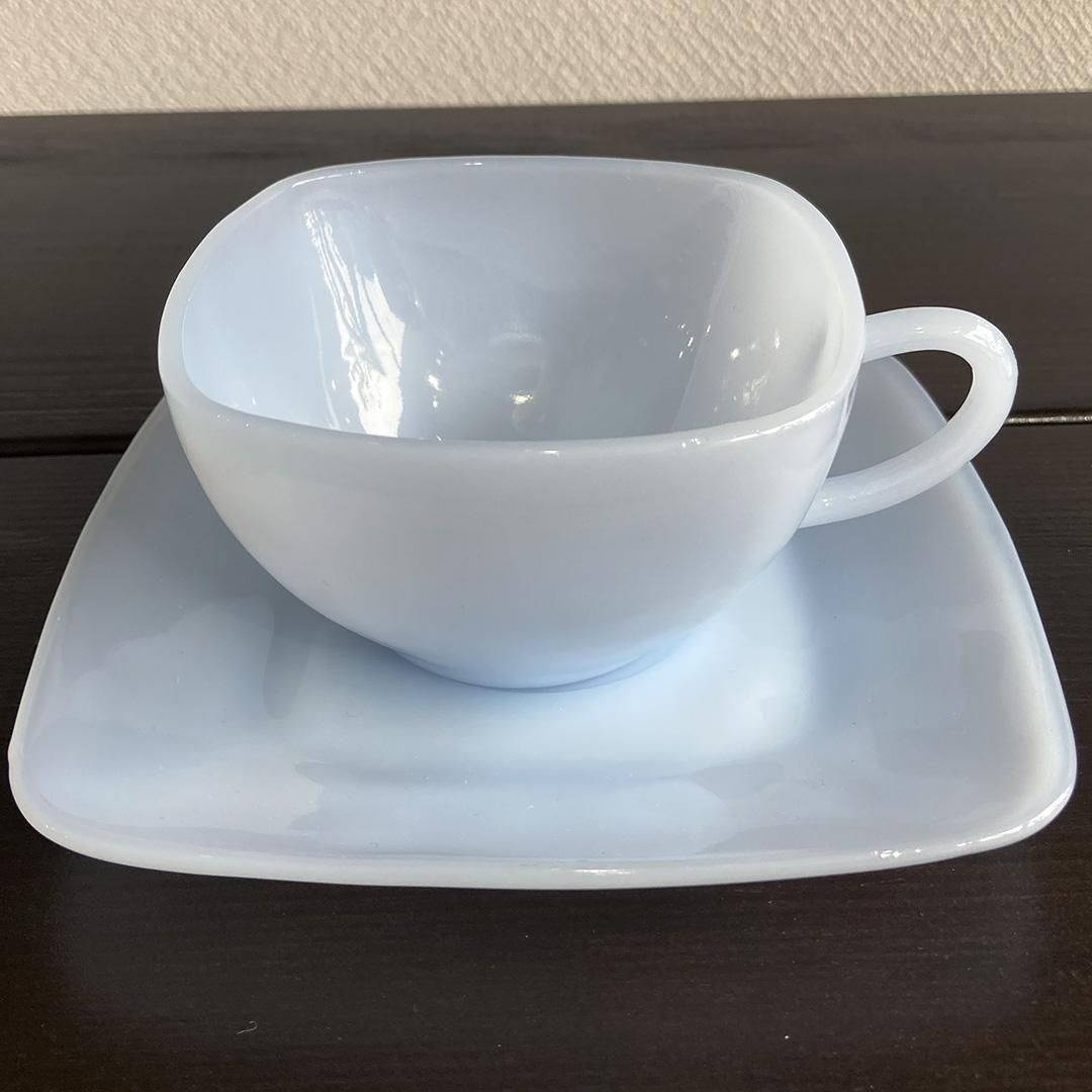 チャームカップ＆ソーサー アズライトブルー Fire-king