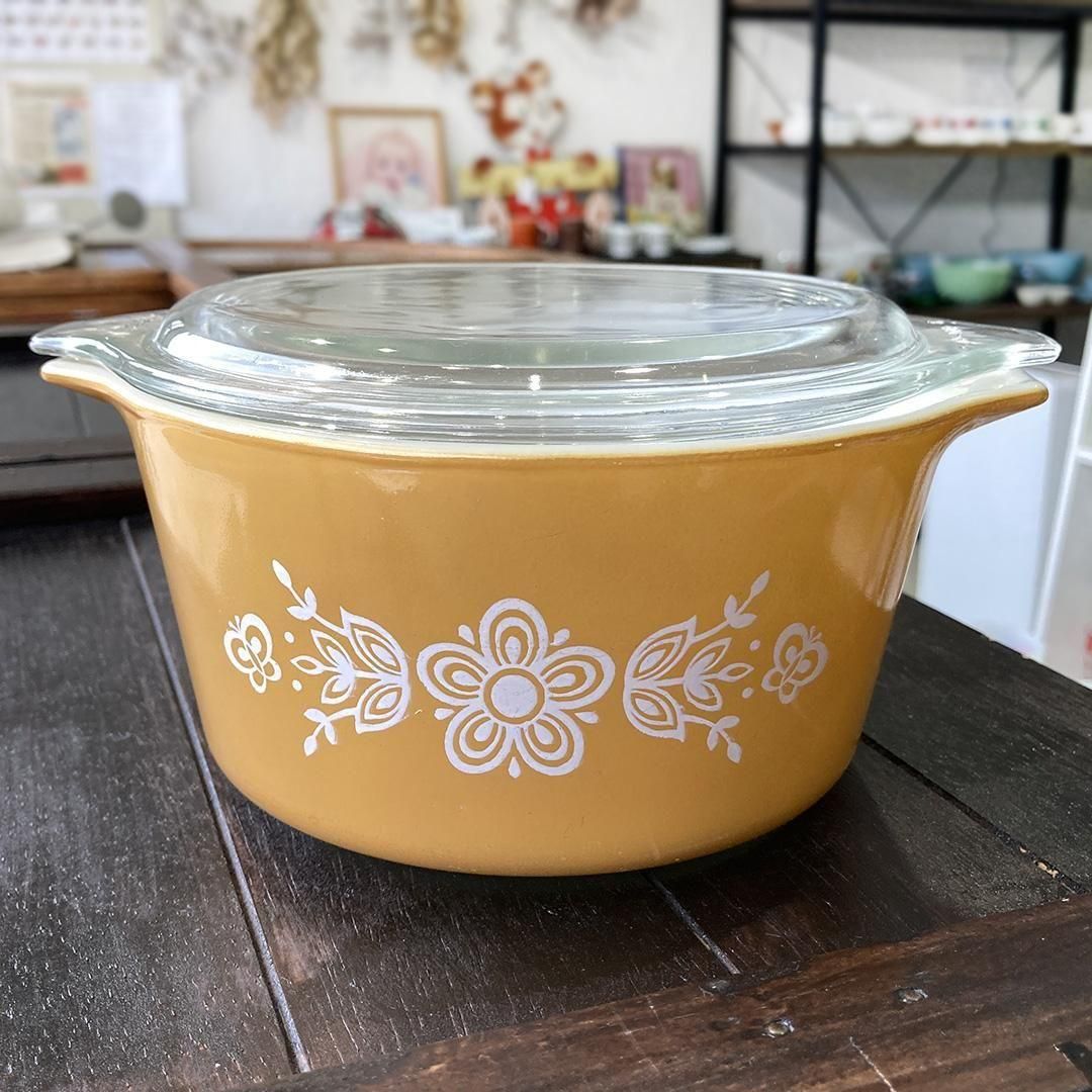 4ピースボールセット　オールドパイレックス　バタフライ箱付新品未使用 4ピースボールセット オールドパイレックス バタフライ箱付新品