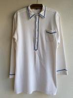 1960-1970's German Long Shirt White  Blueʥɥġ