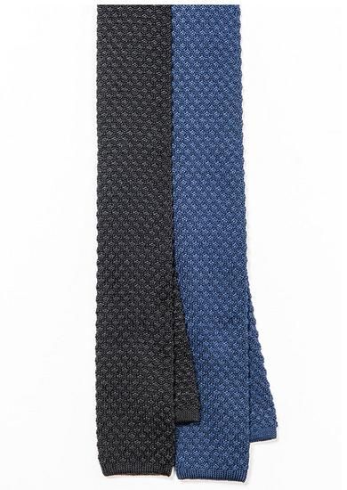 【リクエスト値下未使用E. Marinella 最高級シルクタイ ダークネイビー TIES】NEW ARRIVAL～シルク100%のガーゼ織りソリッドタイ❝GARZA