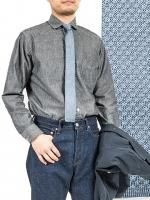 シルクニットタイ　ブルーグレー　Silk Knit Tie　Blue Grey／Workers