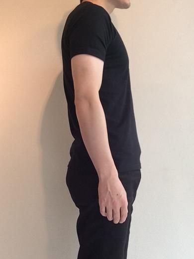 フレンチヘンリーネックTシャツ ブラック French Henry Neck